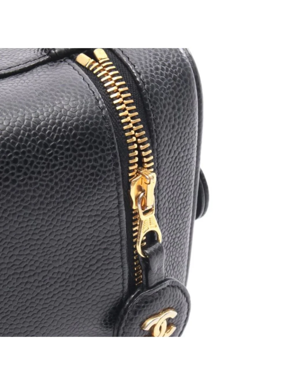 Chanel Handbag CC Logo Black Caviar Leather